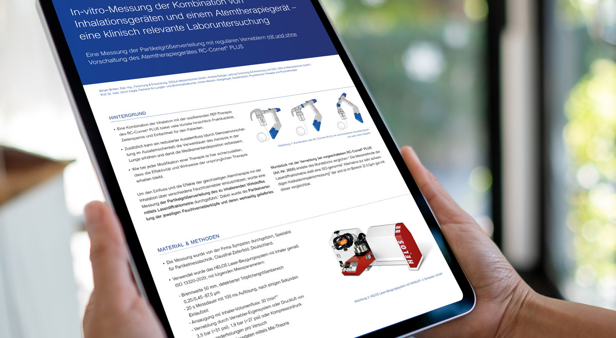 Optimierung der Inhalationstherapie durch Kombination mit dem Atemtherapiegerät RC‑Cornet® PLUS